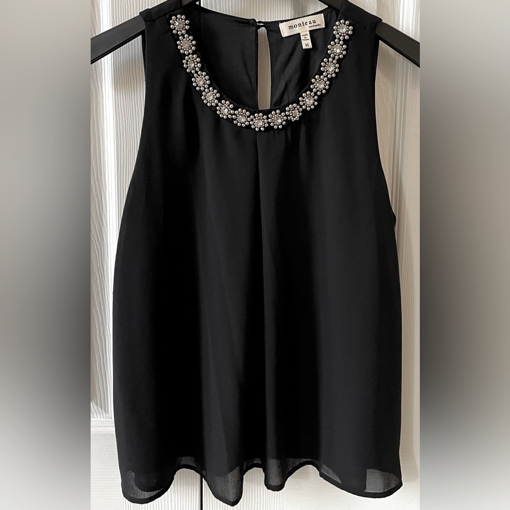 Monteau Jewel Sleeveless Blouse Size M